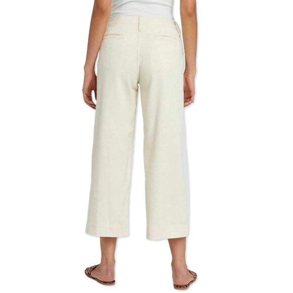 NWT High-Rise Wide-Leg Crop Cream/Ivory Stretch Pants - Women's Sizes 12, 14 - Picture 3 of 5